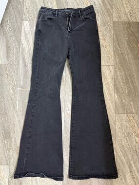 Women’s Black Flare Jeans — High-Rise Wide Leg